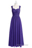 Purple Sweetheart Banded Waist Long Bridesmaid Dresses