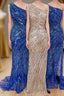 Sequins One-Shoulder Mermaid Long Formal Prom Dresses with Slit