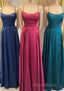 Simple Scoop Neck Lace-Up Back A-Line Prom Dresses