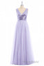 Lavender Sequin V-Neck Backless A-Line Long Dresses