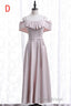 Off the shoulder Light Pink Bridesmaid Dresses