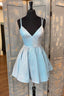 Double Straps A-line Short Homecoming Dresses