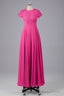 Beautiful A-Line Cap Sleeves Long Bridesmaid Dresses With Pockets
