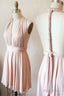 Cute Short A-Line Pink Bridesmaid Dress