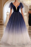 Elegant Backless Lace Up Long Charming Princess Formal Prom Dresses For Girls