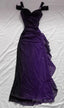 Purple A-line Chiffon Long Party Dress Formal Prom Dress, Purple Chiffon Evening Dress