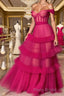 Formal Evening Dresses Off the Shoulder Chic A Line Long Formal Prom Dresses