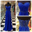 Strapless Long Chiffon Prom Dress Royal Blue Prom Dress Evening Dress