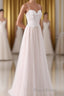 Girly Spaghetti Straps Long A-line Floor Length Wedding Dresses