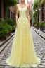 Purple Tulle Formal Prom Dress with Appliques