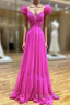 A-Line Backless Long Formal Prom Dresses, Red Long Evening Dresses