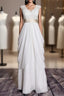 A-Line Classic Lace Bridal Gown Transparent Train Wedding Dresses