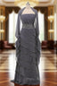 A-Line Gray Chiffon Long Two Piece Mother Of The Bride Dresses