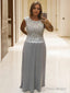 A-Line/Princess Scoop Floor-Length Chiffon Mother of the Bride Dresses With Lace