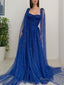 A-Line/Princess Square Sweep Train Prom Dresses With Ruffles