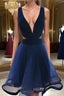 A-Line/Princess V-neck Short/Mini Tulle Homecoming Dresses With Ruffles