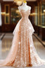 A-Line Formal Prom Dresses Sparkle & Shine Dresses Wedding Guest Sweet 16 Floor Length Sleeveless Sweetheart Tulle With Sequin