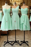 A-Line Sweetheart One-Shoulder Chiffon Bridesmaid Dresses