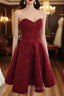 A-line Sweetheart Sleeveless Lace Short/Mini Homecoming Dresses With Beading