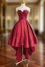 A-line Sweetheart Sleeveless Satin Asymmetrical Homecoming Dresses With Pleated
