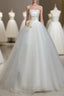 A-Line Tulle White Long Formal Prom Dresses, White Long Formal Dresses