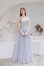 A Line V-neck Shiny Sequin Beaded Prom Dresses