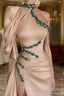 Asymmetrical High Neck Sexy Slit Formal Prom Dresses