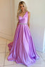 Asymmetrical Lilac Belted A-Line Prom Dress