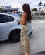 Mermaid Sexy Formal Prom Dresses Vintage Backless Lace Formal Prom Dresses,Gold Sequin Formal Prom Dresses