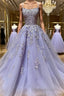 Backless Purple Lace Formal Prom Dresses, Open Back Purple Lace Formal Evening Dresses
