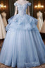 Ball Gown Formal Gown Minimalist Dresses Formal Wedding Guest Floor Length Sleeveless Off Shoulder Tulle Backless With Pleats Appliques