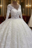 Ball Gown Long Sleeve Lace Wedding Dresses