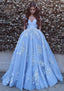 Ball Gown Off-the-Shoulder Sleeveless Court Train Tulle Prom Dresses With Pleated Appliqued