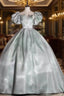 Ball Gown Puffy Sleeves Quinceanera Formal Prom Dresses