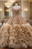 Ball Gown Tulle Sequins Beading Formal Prom Dresses