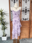 Beautiful Light Purple Spaghetti Strap Butterfly Printed Chiffon Formal Prom Dresses
