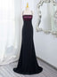 Beautiful Straps Spandex And Lace Formal Evening Dresses, Black And Burgundy Formal Prom Dresses