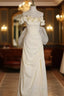 Beige Yellow Strapless Wedding Dresses