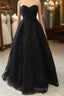 Black A Line Formal Prom Dresses Beaded Formal Gown H4038