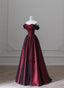 Black And Red Long Formal Prom Dresses Formal Evening Dresses, Off Shoulder A-Line Party Dresses