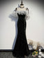 Black Mermaid Long Formal Prom Dresses, Black Formal Evening Dresses