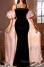 Black Mermaid Velvet Straps Formal Prom Dresses