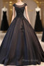 Black Satin Long Party Dresses Evening Gown A Line Floor Length Formal Prom Dresses Elegant