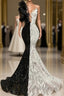 Black Sequin Trumpet Mermaid Long Sleeve Formal Prom Dresses