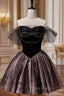 Black Short Of the Shoulder Beading Homecoming Dresses