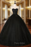 Black Tulle Lace Appliques Quinceanera Dresses