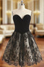 Black Tulle Lace Sweetheart Homecoming Dresses