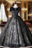 Black Tulle Seuqins Beading Quinceanera Dresses