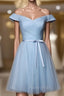Blue Homecoming Cocktail Dresses Knee Length