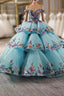 Blue Off the Shoulder Colorful Sequins Formal Prom Dresses